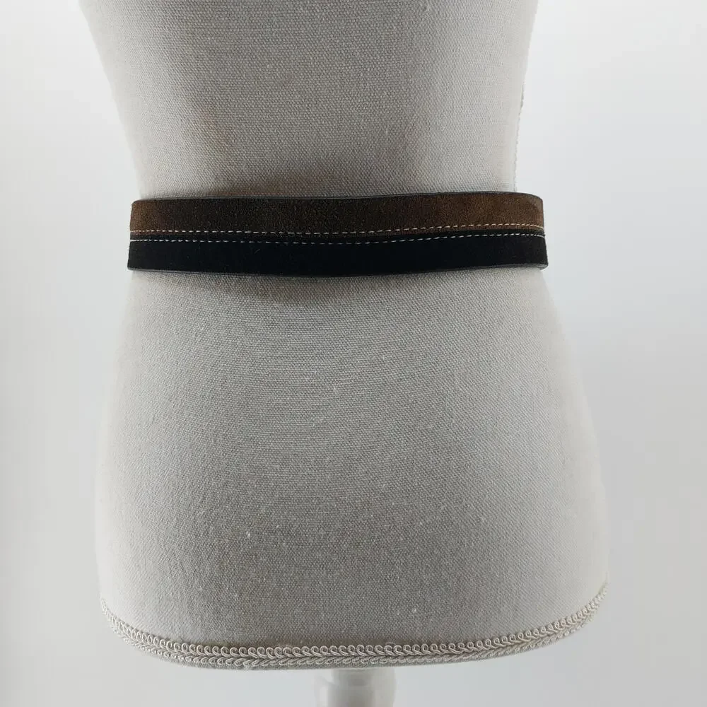 Arizona Jean Womens Belt Medium Two Tone Brown Black Suede Y2K